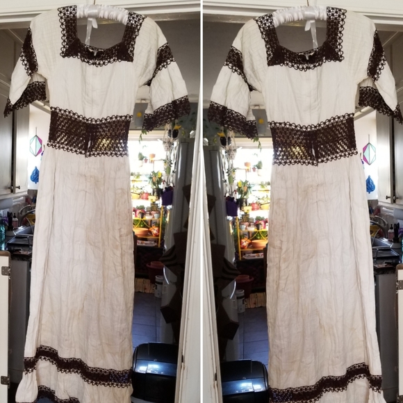 VTG Handmade Crochet Mexican Maxi Dress - Picture 10 of 14
